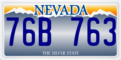 NV license plate 76B763