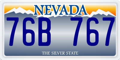 NV license plate 76B767