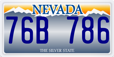 NV license plate 76B786