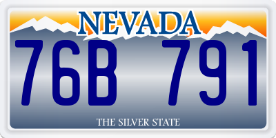 NV license plate 76B791