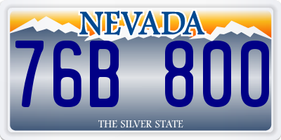 NV license plate 76B800
