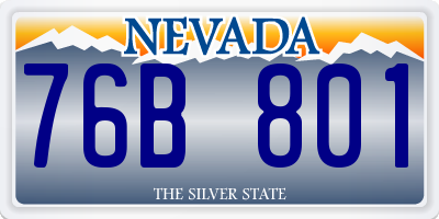 NV license plate 76B801