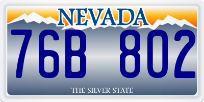 NV license plate 76B802