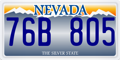 NV license plate 76B805