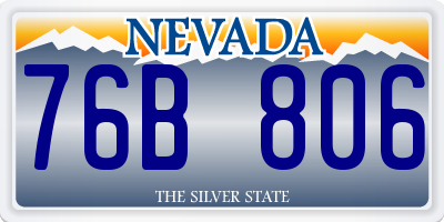NV license plate 76B806