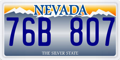 NV license plate 76B807