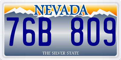 NV license plate 76B809