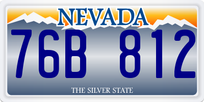 NV license plate 76B812