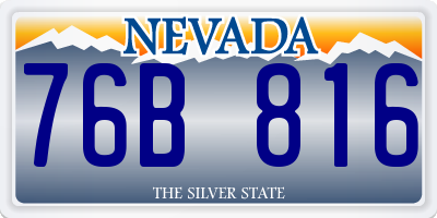 NV license plate 76B816