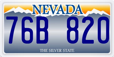 NV license plate 76B820