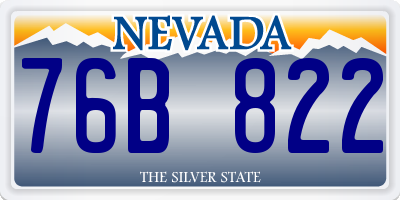 NV license plate 76B822