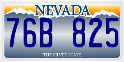 NV license plate 76B825