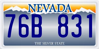 NV license plate 76B831