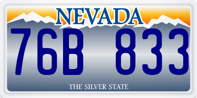 NV license plate 76B833