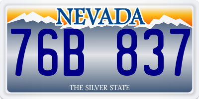 NV license plate 76B837