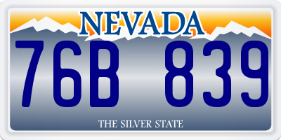 NV license plate 76B839