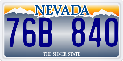 NV license plate 76B840