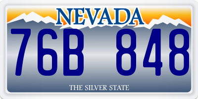 NV license plate 76B848