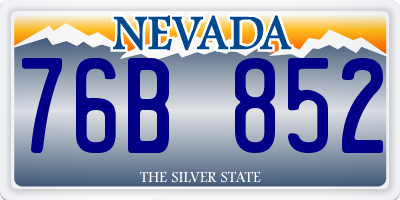 NV license plate 76B852