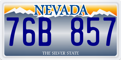 NV license plate 76B857