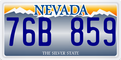 NV license plate 76B859