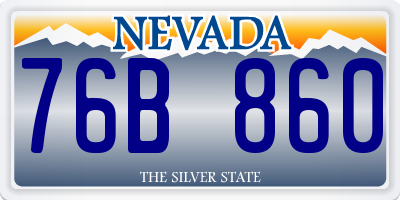 NV license plate 76B860
