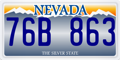 NV license plate 76B863
