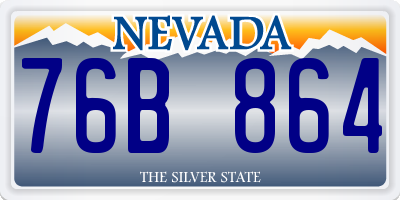 NV license plate 76B864