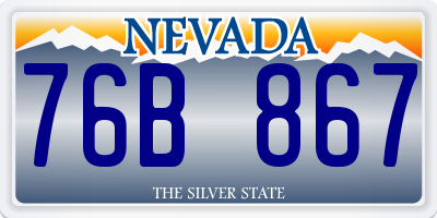 NV license plate 76B867