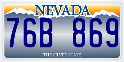 NV license plate 76B869