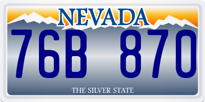 NV license plate 76B870