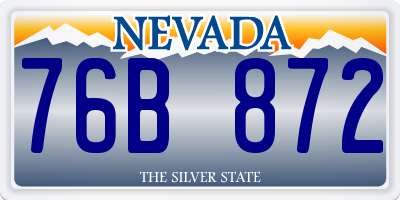 NV license plate 76B872