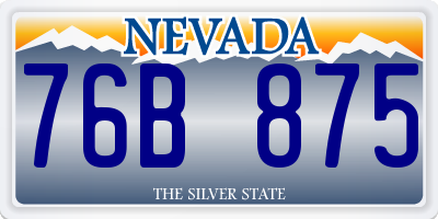 NV license plate 76B875