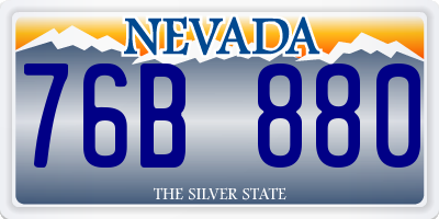 NV license plate 76B880