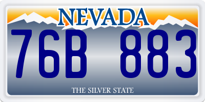 NV license plate 76B883