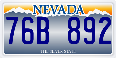NV license plate 76B892