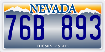 NV license plate 76B893