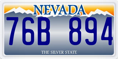 NV license plate 76B894