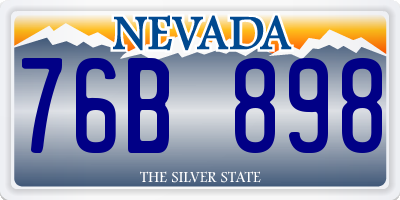 NV license plate 76B898