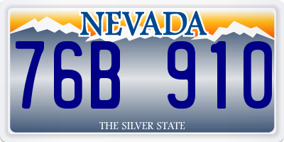 NV license plate 76B910