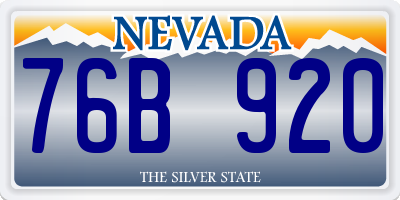 NV license plate 76B920