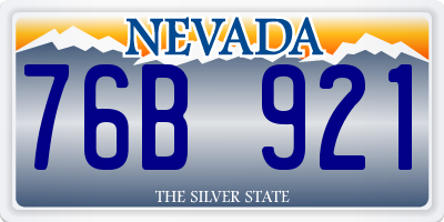 NV license plate 76B921