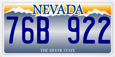 NV license plate 76B922