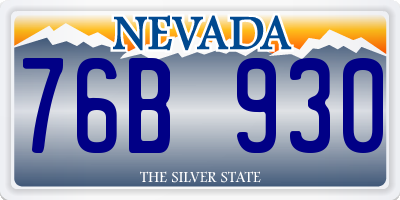 NV license plate 76B930