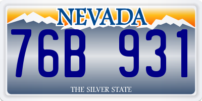 NV license plate 76B931