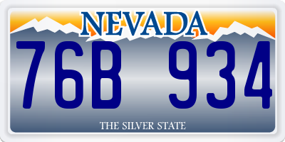 NV license plate 76B934