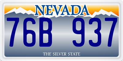 NV license plate 76B937