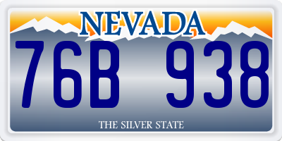 NV license plate 76B938