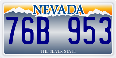 NV license plate 76B953