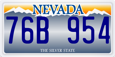 NV license plate 76B954